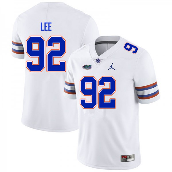Men #92 Jalen Lee Florida Gators College Football Jerseys White